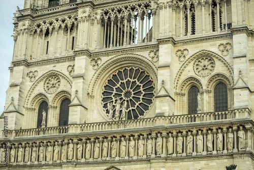 Entrance decor of the Notre Dame De Paris Cathedral, Paris, France