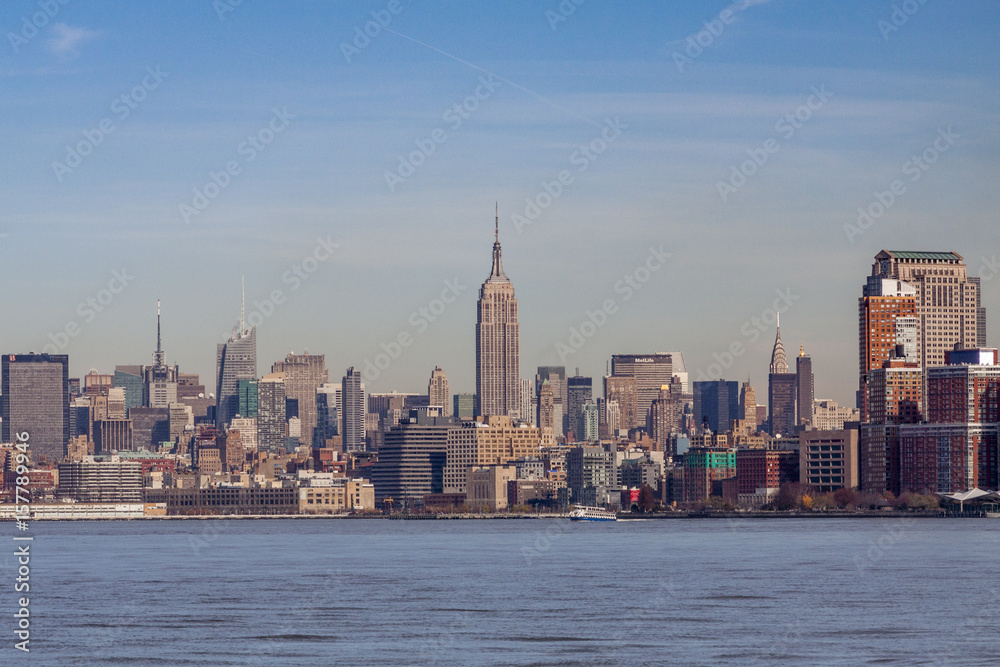 Downtown Manhattan across the Hudson River, New York, Manhattan, United States of America