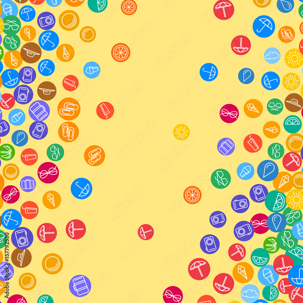 Vacation background with scattered summer icons Vacation background with scattered summer icons
