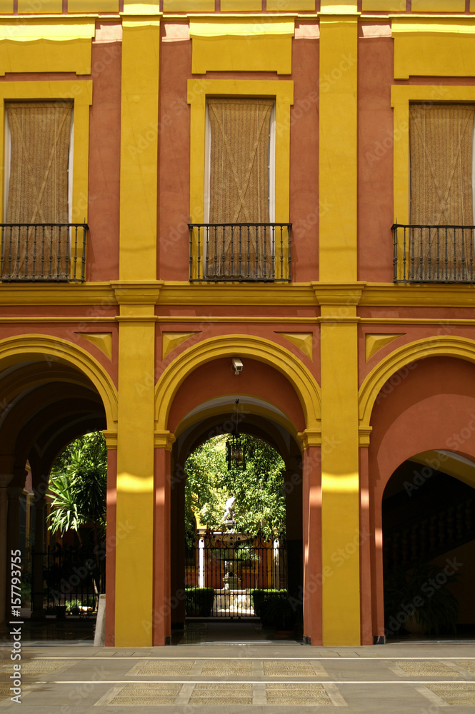 Sevilla (Spain). Courtyard in the interior of the archdiocese of Seville
