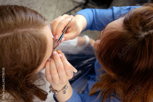 eyebrow artist, make up artist at work