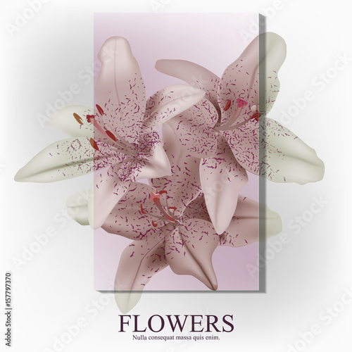 Trendy banner with flowers for online stores, promotions, magazines and web sites. photo