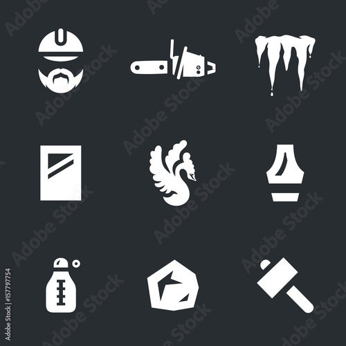 Vector Set of Ice Carving Icons.