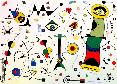 Abstract background, style Miro `French painter