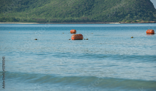 Red buoys in the sea