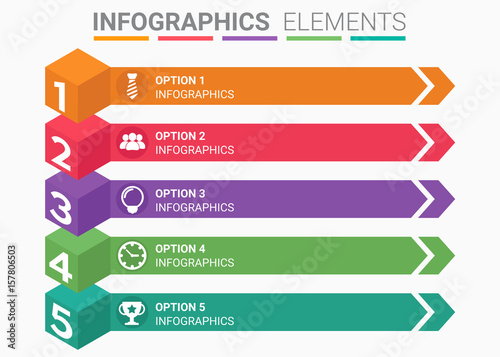 INFOGRAPHICS element abstract design the number top five list template