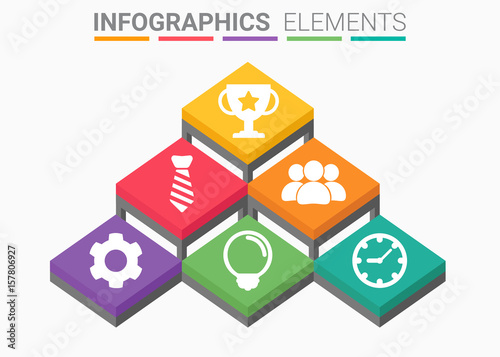 INFOGRAPHICS element abstract design the number top five list template