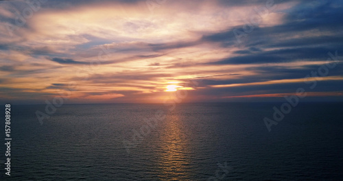 red sunset over the Mediterranean sea. flight. © Kateryna