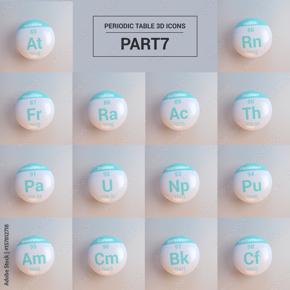 3D rendering periodic table icon - obrazy, fototapety, plakaty 