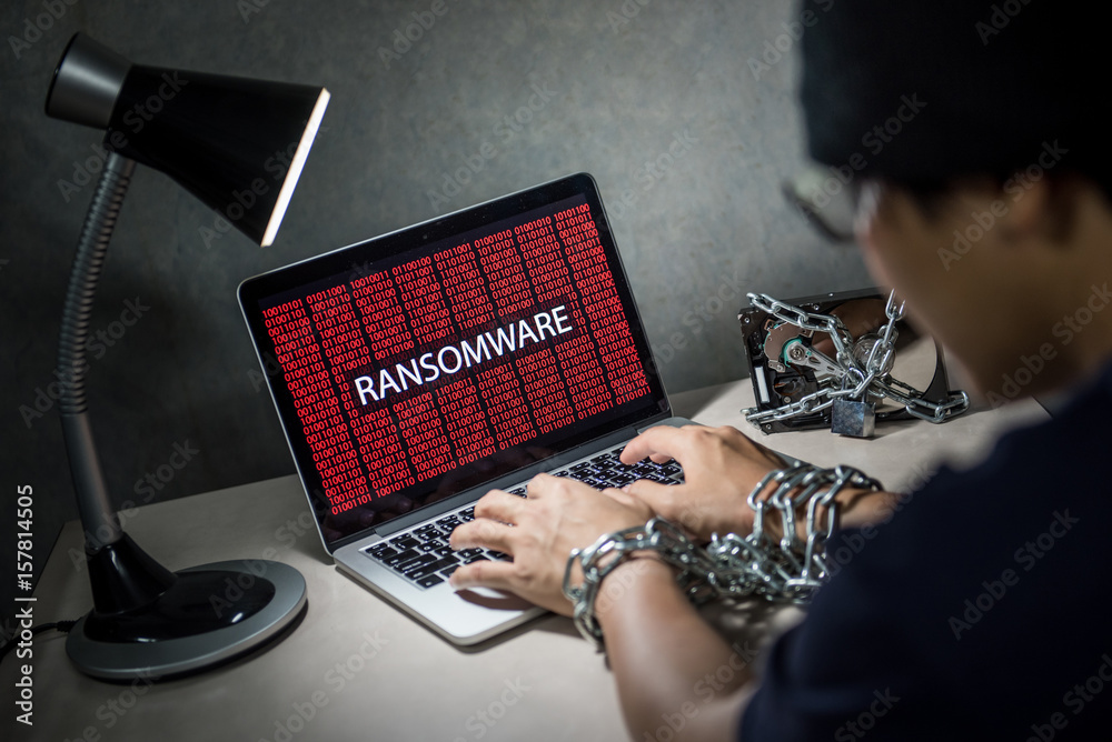 Hard disk file locked with monitor show ransomware cyber attack ...