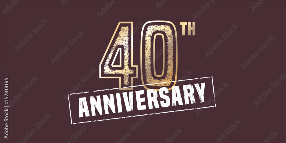 40 years anniversary vector icon, logo