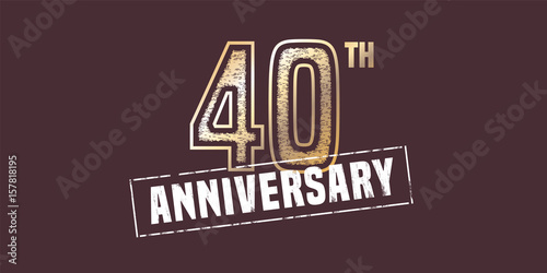 40 years anniversary vector icon  logo