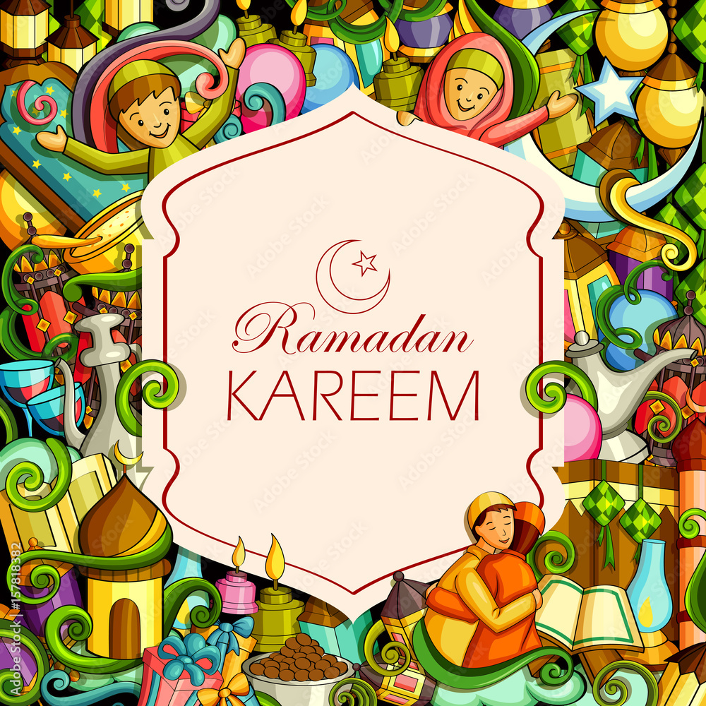 Obraz premium Eid Mubarak Blessing for Eid background