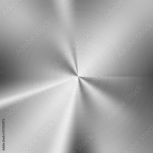 Circular brushed metal texture background.