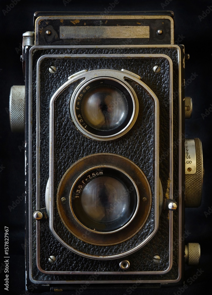 Vintage Camera. Old photo.Vintage camera last century mechanics. The old  camera. Film cameras last century. Stock Photo | Adobe Stock