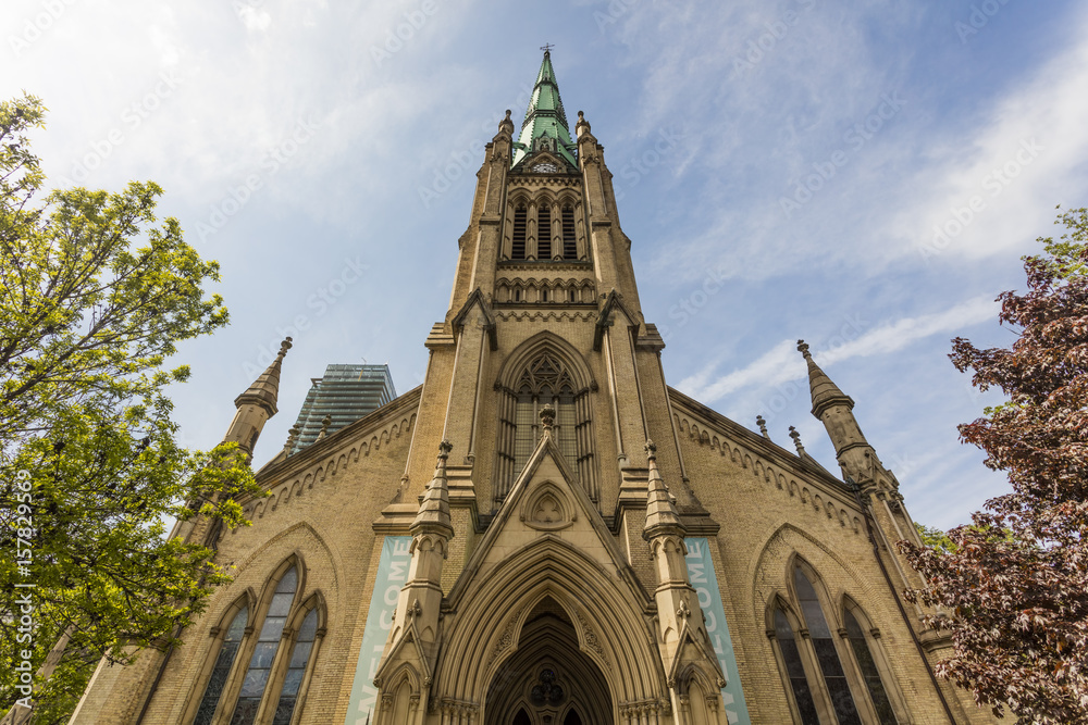 Exterior of Cathedral Church of St. James during Doors Open Toronto event, May 28, 2017.