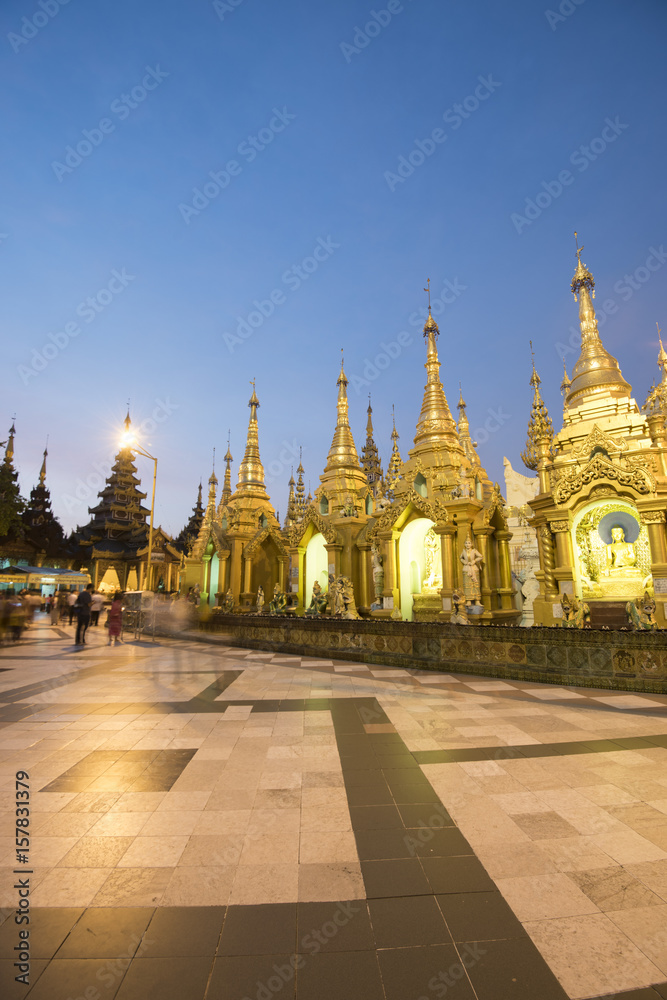 Yangon, Myanmar (Burma). Shwedagon pagoda at sunset. Yangon, Myanmar (Burma). Shwedagon pagoda at sunset.