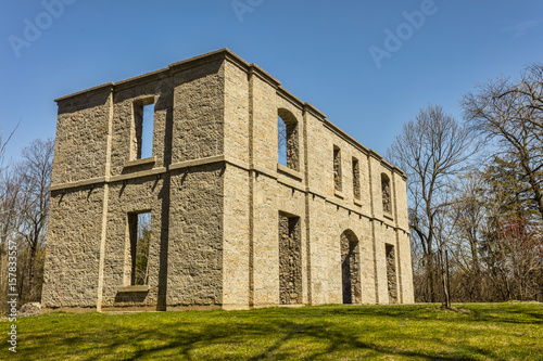 The old ruins at Hermitage in Ontario during a warm spring day.