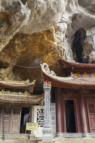 Ninh Binh, Northern Vietnam. Bich Dong pagoda nearby Ngu Nhac mountain. mountain. photo