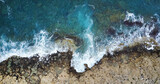 clear water of the Mediterranean Sea. Drone Point of View. 