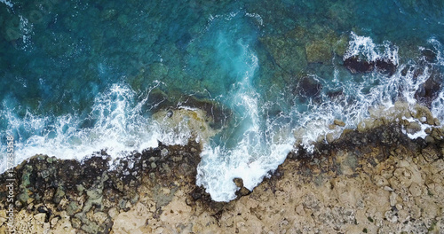 clear water of the Mediterranean Sea. Drone Point of View.  © Kateryna