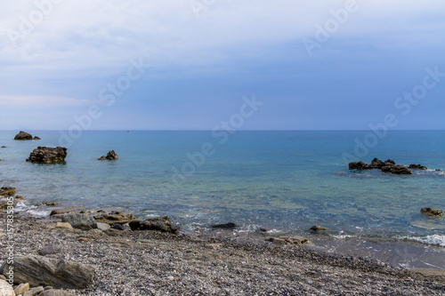 Obraz na plátně Mediterranean beach of Ionian Sea - Bova Marina, Calabria, Italy