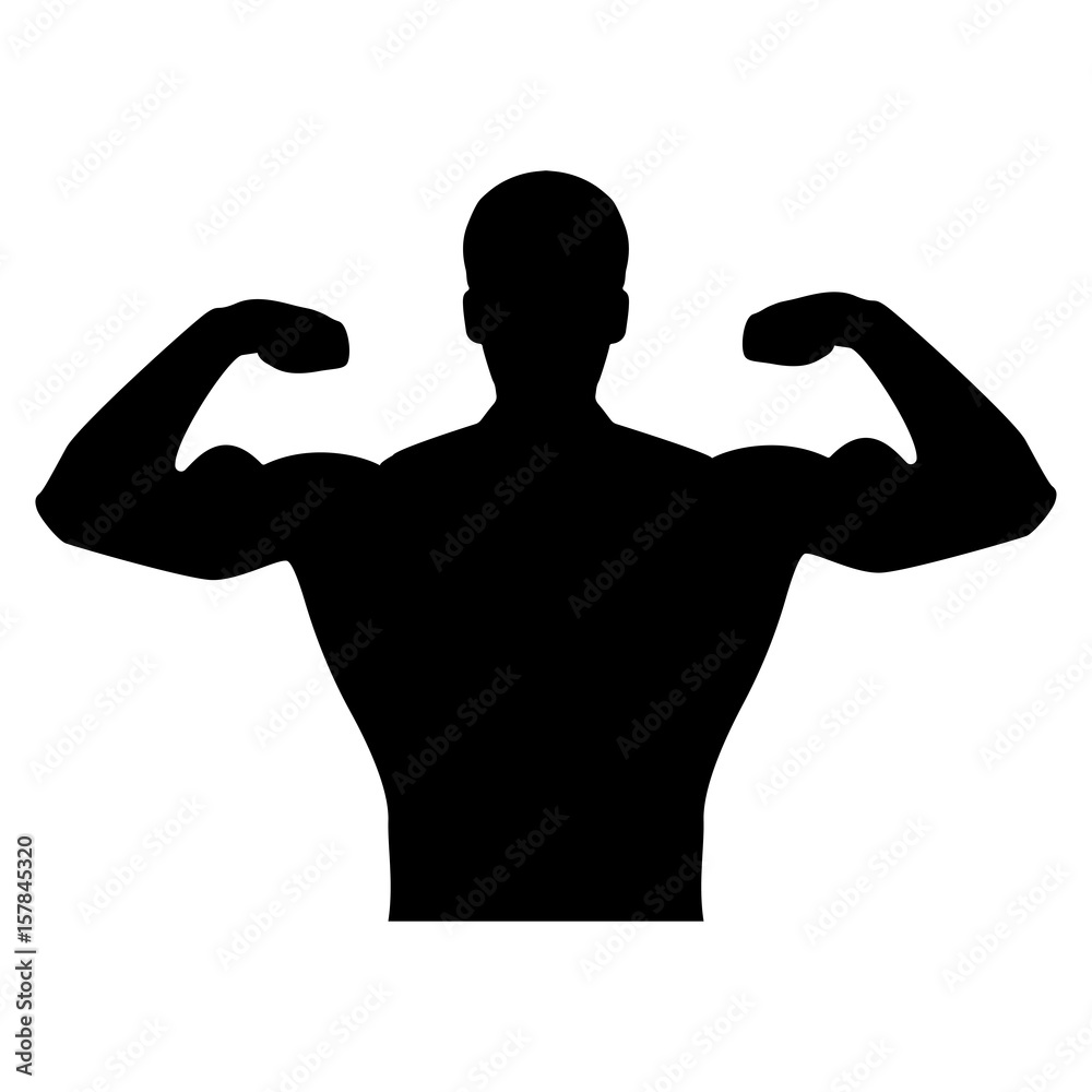 Bodybuilder it is the black color icon . Bodybuilder it is the black color icon .