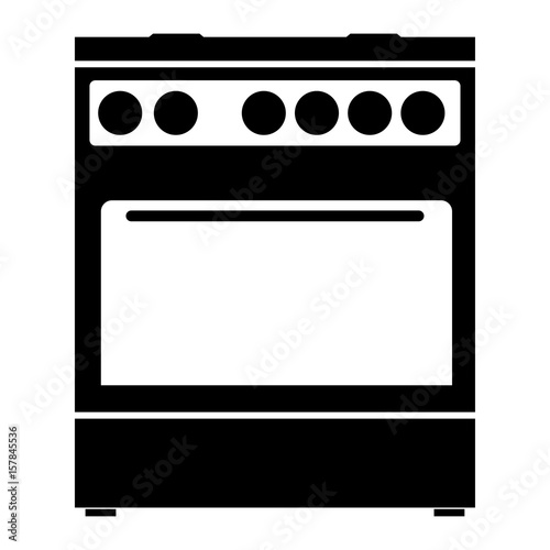 Kitchen stove the black color icon .