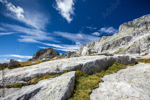 Granitic rocks in Val Qualido. Valmasino, Valtellina Lombardy, Italy Europe