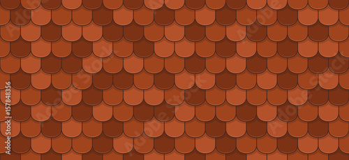 Red roof tiles seamless pattern