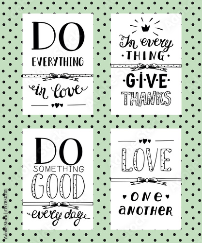 4 motivational inscriptions hand lettering.