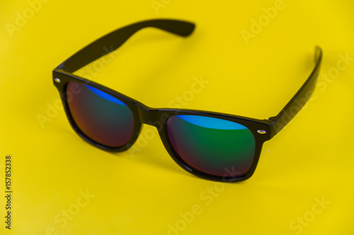 Sunglasses on Yellow background