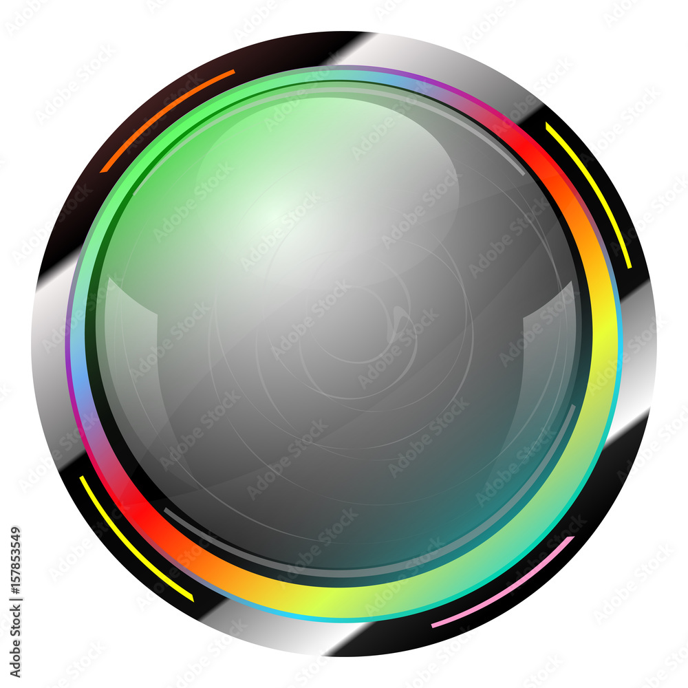 Green shiny button with metallic elements, vector design for website. Green shiny button with metallic elements, vector design for website.