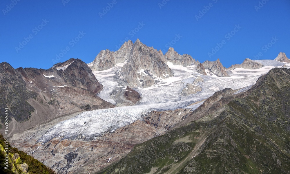 View of Aiguille Du Chardonnet. Mont Blanc. Haute Savoie. France