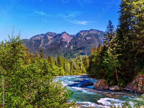 Mountain river with wild rapids, Coquihalla Canyon Provincial Park