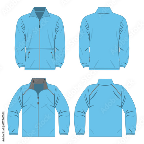 baby blue color autumn fleece jacket and sport jacket set isolated vector on the white background