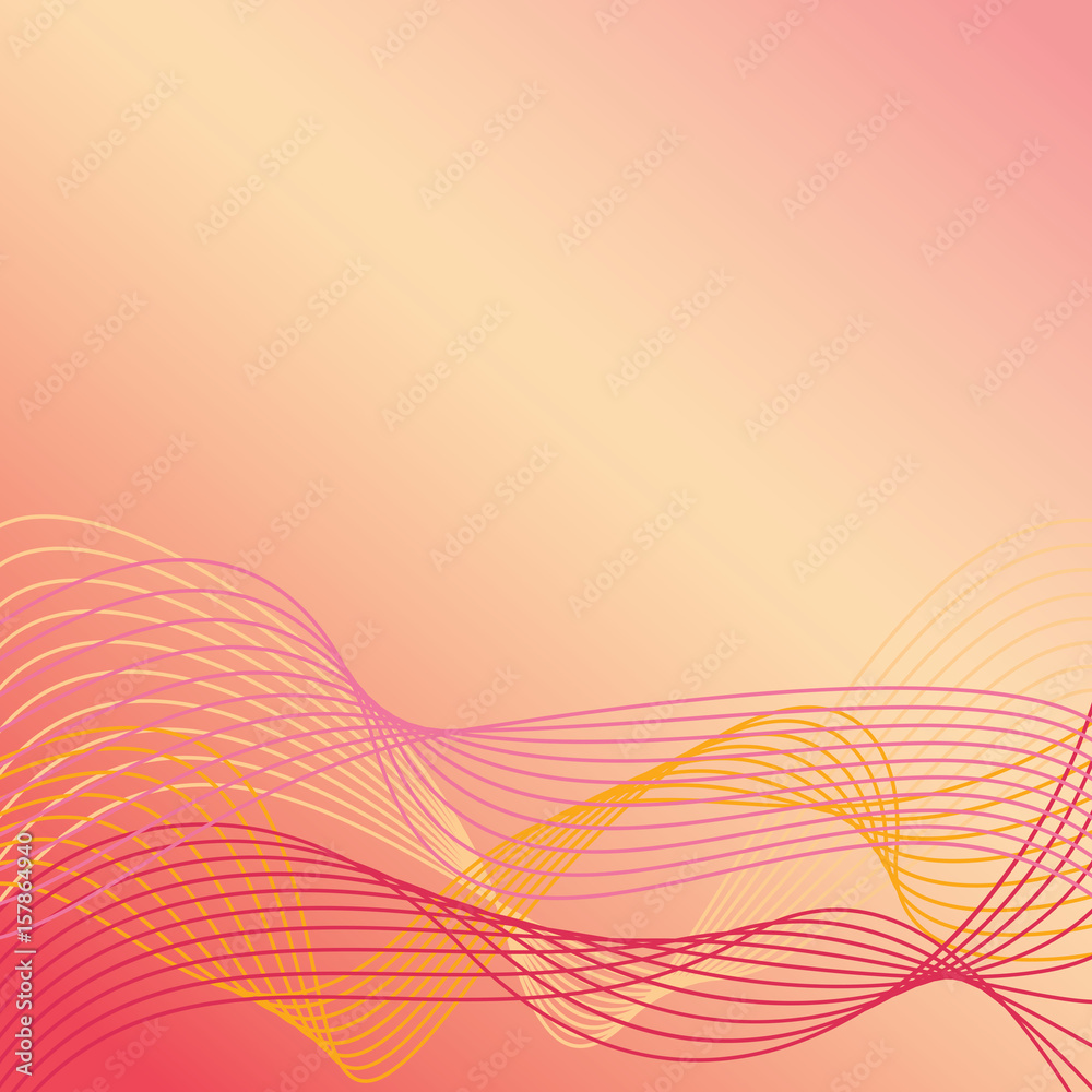 Fototapeta premium Wavy Lines Background in Warm Colors