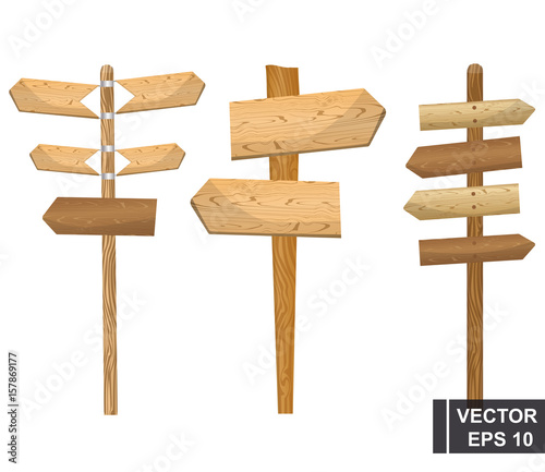 Set of cartoon index boards. Isolated over white background