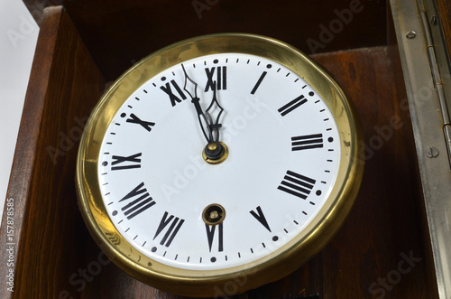 Clock in vintage style showing midnight or noon