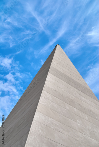 Pyramid on blue sky background