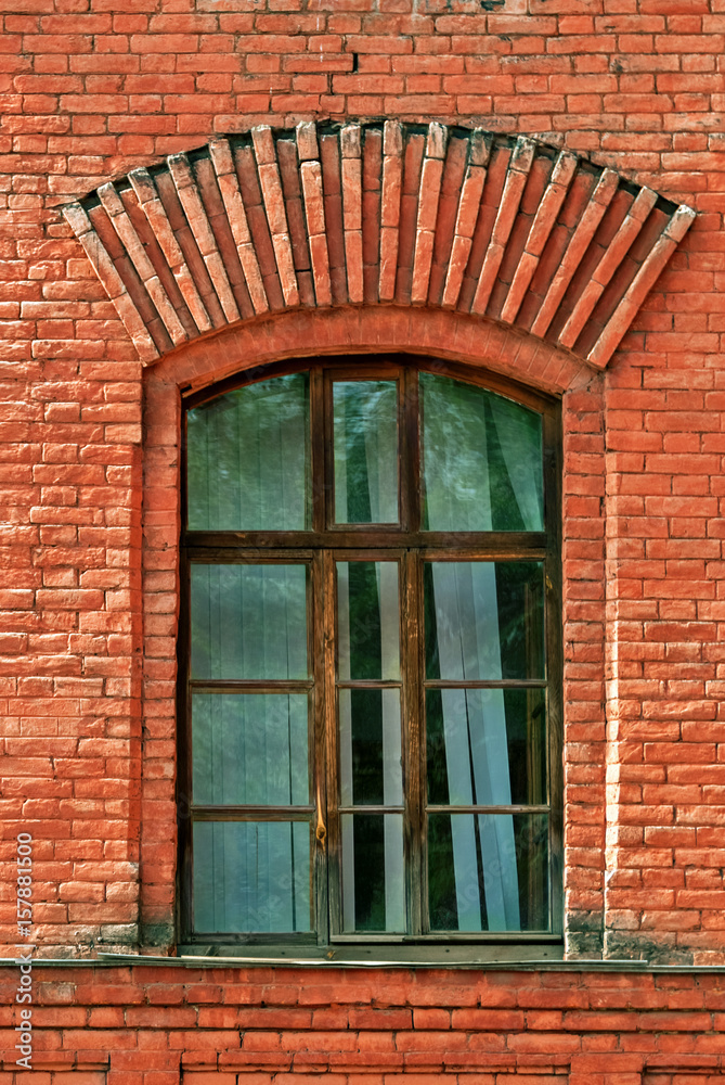 Window in a brick wall.