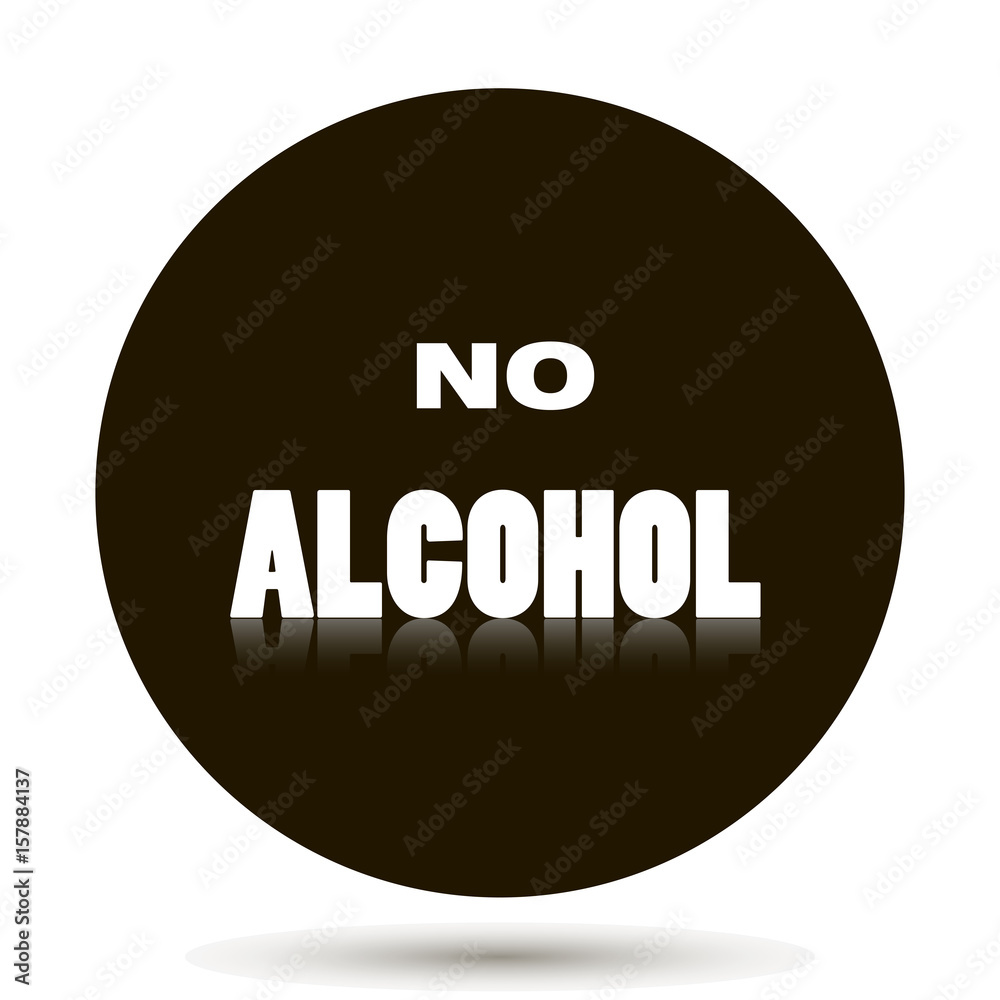 No alcohol. Vector icon on black background. No alcohol. Vector icon on black background.