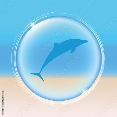 delfin springt in einer blase