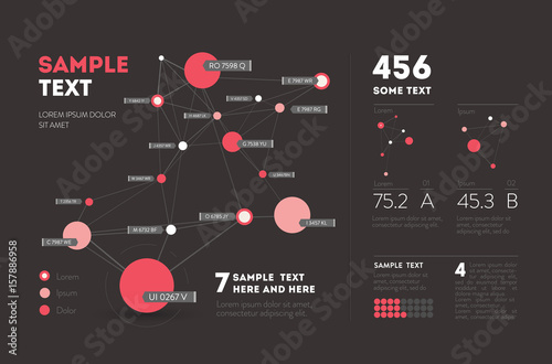 Futuristic infographic. Information aesthetic design. Complex data threads graphic visualization. Abstract data graph