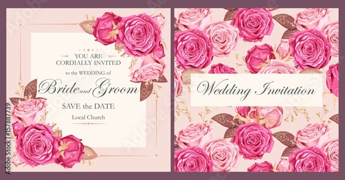Vintage wedding invitation