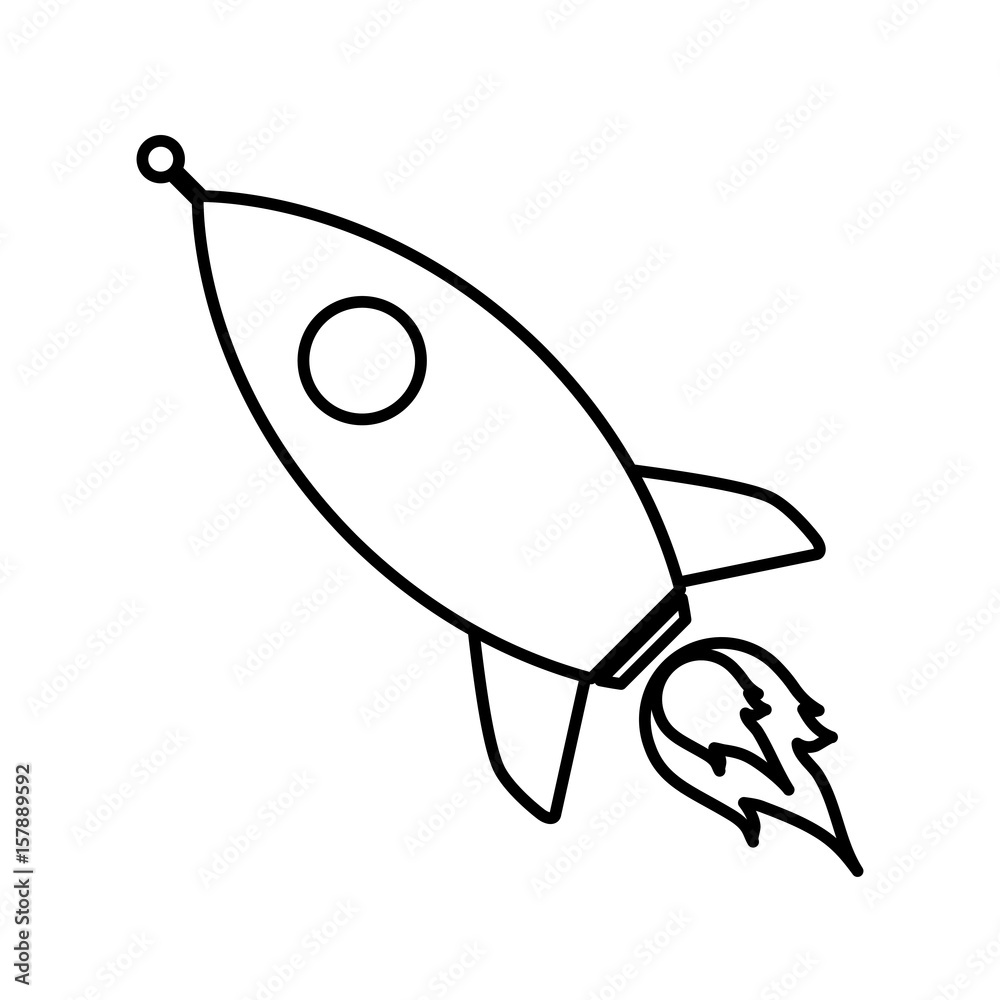 Fototapeta premium Space rocket icon over white background. vector illustration
