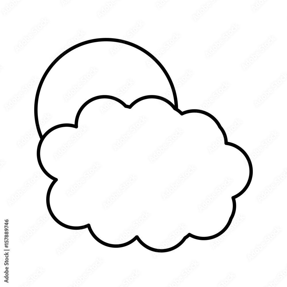 cloud with sun icon over white background vector illustration cloud with sun icon over white background vector illustration