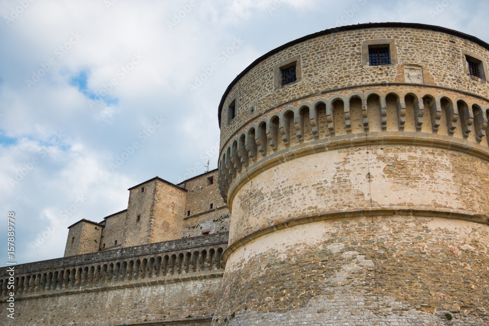 Medieval old fortress of in San Leo town of the Marche regions in Italy