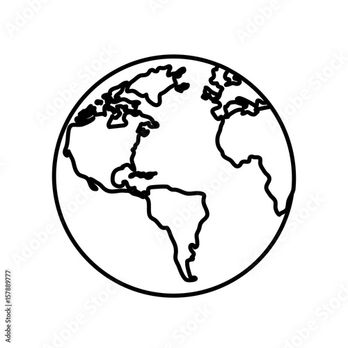 earth planet icon over white background. vector illustration