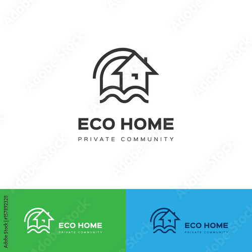 Eco home logo Eco house icon, Vector concept